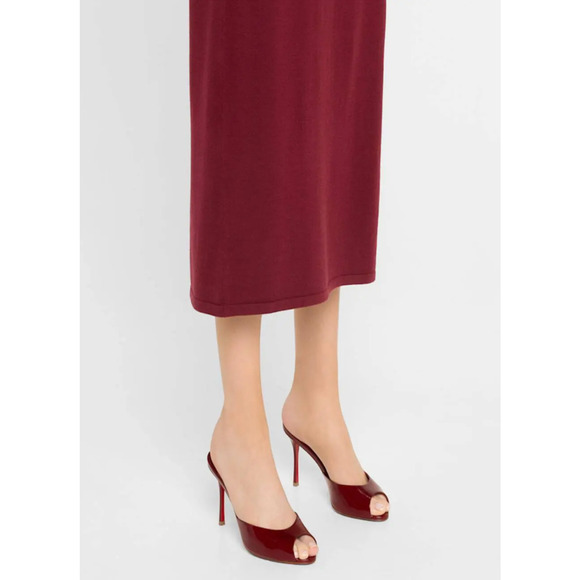 Christian Louboutin Me Dolly 85 Brownie Red Backless Sandal Mule Heel Pump 40 - Picture 3 of 13